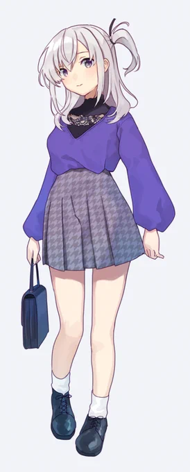 お題箱から、私服涼月 #艦これ 最近は皆シャツインなんだなあ、とか調べながら描いてる