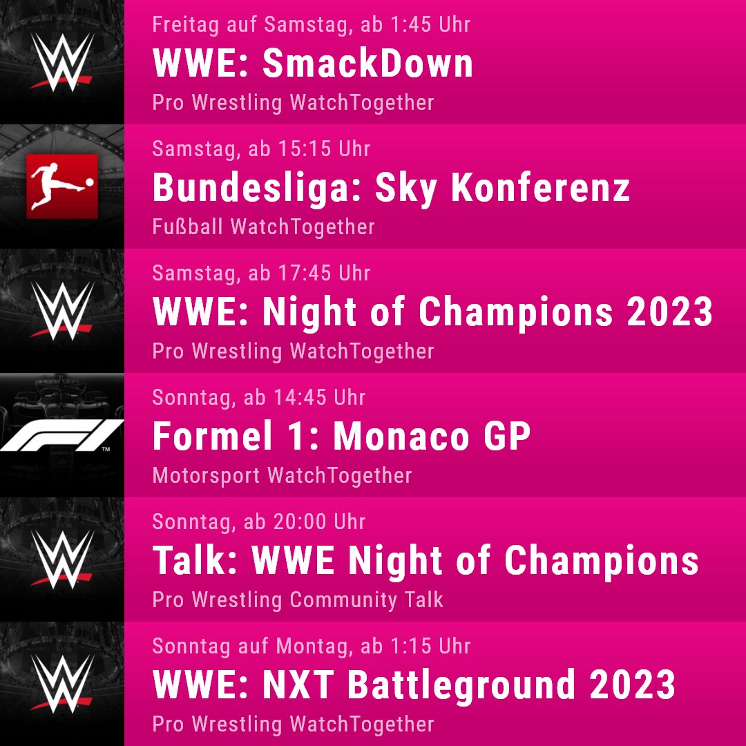 HerrFloeter's tweet photo. Wildes Wochenende auf #Twitch! 🔥
Wir feiern das zweijährige Bestehen des Kanals mit jeder Menge Live-Content. Hier ist der Plan!⤵️
KANAL ➡️ https://t.co/brXDkPvafm
Nicht verpassen, #TeamOE! ☝️
#WWE #WWENOC #SmackDown #NXTBattleground #F1 #Bundesliga https://t.co/w16wQvhmwH