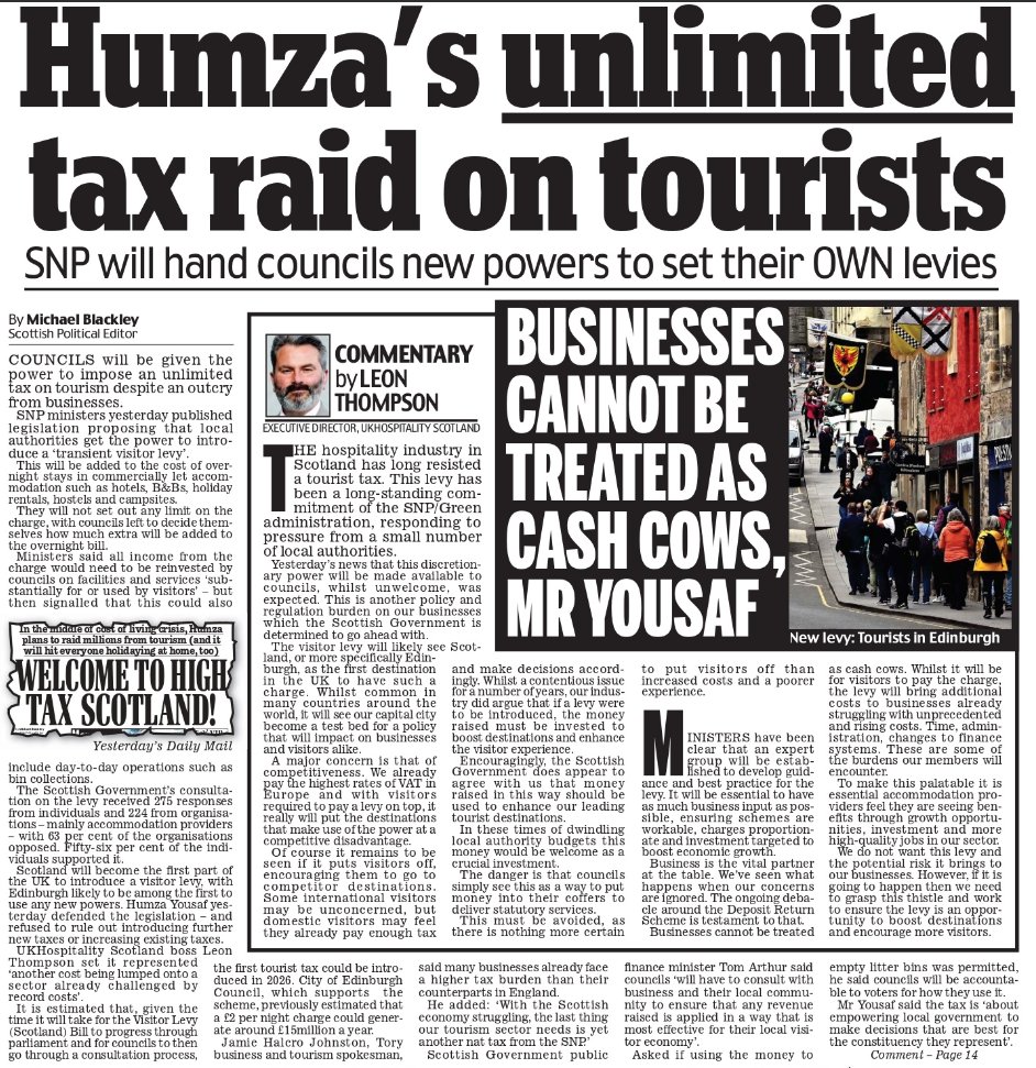 Nicola Sturgeon made Scotland the highest taxed part of the UK.

Humza Yousaf is making it the highest taxed part of Europe.