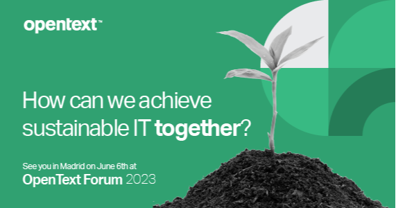 CarlosMonago1's tweet image. En #OpenTextForum Madrid hablaremos de cómo OpenText ayuda a su organización de IT a ser más sostenible. Le contamos más en los innovation booths el próximo 6 de junio de 2023 en Madrid. bit.ly/3MWWvZX