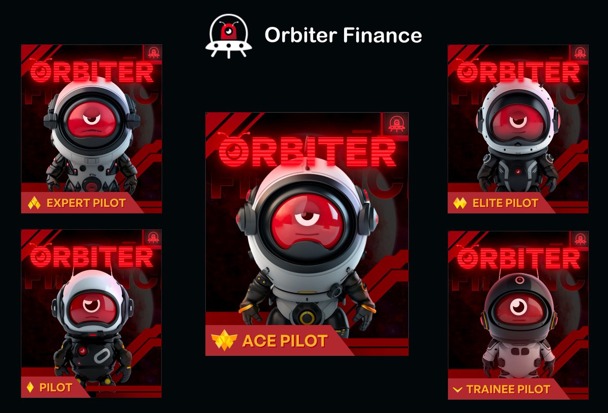 📢 📢 Attn, Orbiter Pilots.
🛸The moment that has been eagerly anticipated has now arrived!🎉
🌟"Orbiter NFTs" are here. 🌟
We have prepared NFTs corresponding to each level of Orbiter Pilots.
👉galxe.com/OrbiterFinance…
Thank you all for your unwavering support and companionship.