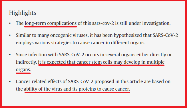HarrySpoelstra's tweet photo. Possible cancer-causing capacity of COVID-19: Is SARS-CoV-2 an oncogenic agent?
➡️"The cancer-related effects of #SARSCoV2 proposed in this article are based on the ABILITY of the virus and its proteins to cause CANCER but that the long-term consequences of this infection will only be illustrated in the long run" #LTSC
Lets live with this risk, good for your morale? 🤔
#ForGetIt #PreventiveMedicine
https://t.co/VJwzP773gS