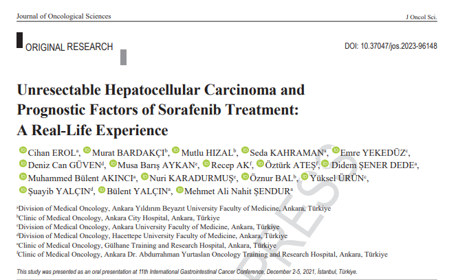 OfOncological's tweet photo. Unresectable Hepatocellular Carcinoma and
Prognostic Factors of Sorafenib Treatment:
A Real-Life Experience in Türkiye

Child-Pugh A patients
mPFS: 5.1 months
mOS: 9.8 moths

https://t.co/R51YfKwfAG https://t.co/tNAEjo1Pi5