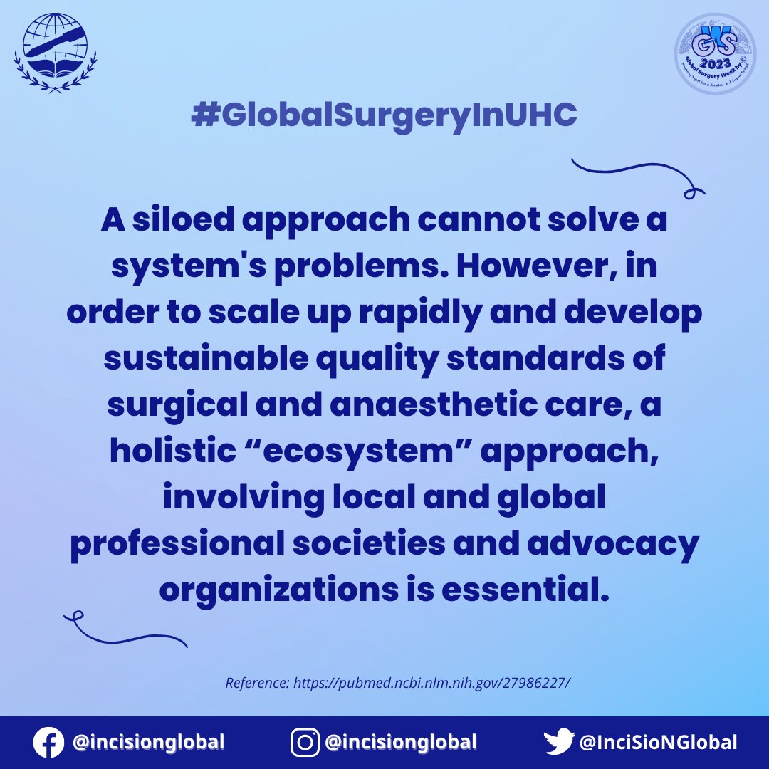 InciSioNGlobal's tweet photo. Closing the #GlobalSurgery Gap with #WHA68.15: Strengthening the Essential Surgery and Anaesthesia Capacities. Make #GlobalSurgeryInUHC.π
π’ Don't miss out our #GSW2023 event that is happening on 28th May. π Register at link in bio or https://t.co/r2f29bt7GF
#TheFutureOfTheOR https://t.co/QkRnRpPPna