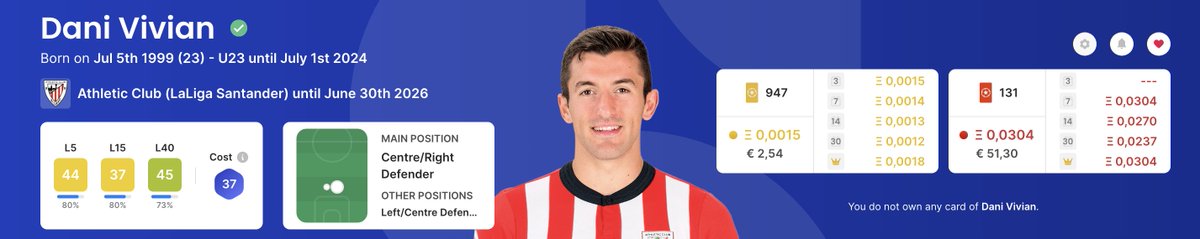 CappedModepicks's tweet image. The final pick for GW 375 is Vivian. Vivian plays for Athletic Club Bilbao who will play at home against Elche CF this GW. Elche CF is in 20th place and Athletic Club Bilbao is in 8th place. Vivian has a Capped Mode cost of 37. #Sorare #CappedMode.