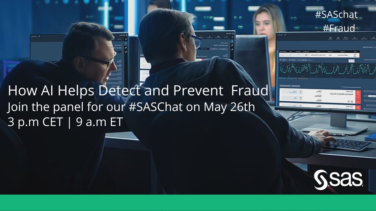 Today is the day! See you in a few hours for our #SASchat! 2.sas.com/6015OWTlW #AI