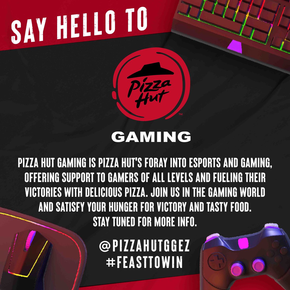 Game on! 🍕🎮 Follow Pizza Hut Gaming's offical TW page @pizzahutggez and on FB and IG! We've got lots in store for you and needless to say, it's gonna be lit! 🔥

#PizzaHutGaming #FeastToWin #PizzaHutPH #MakeItGreat