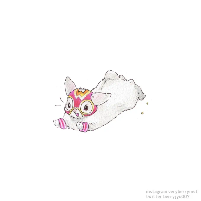 うさぎさんプロレス  〜うさプロ〜  ロープから飛び込んだー!!  \とぅ!/
