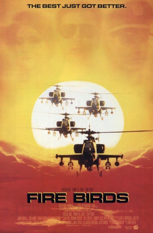 🎬MOVIE HISTORY: 33 years ago today, May 25, 1990, the movies 'Fire Birds' opened in theaters!

#NicolasCage #TommyLeeJones #SeanYoung #BryanKestner #BertRhine #DaleDye #MaryEllenTrainor #JAPreston #PeterOnorati #GabrielLopez #DavidGreen