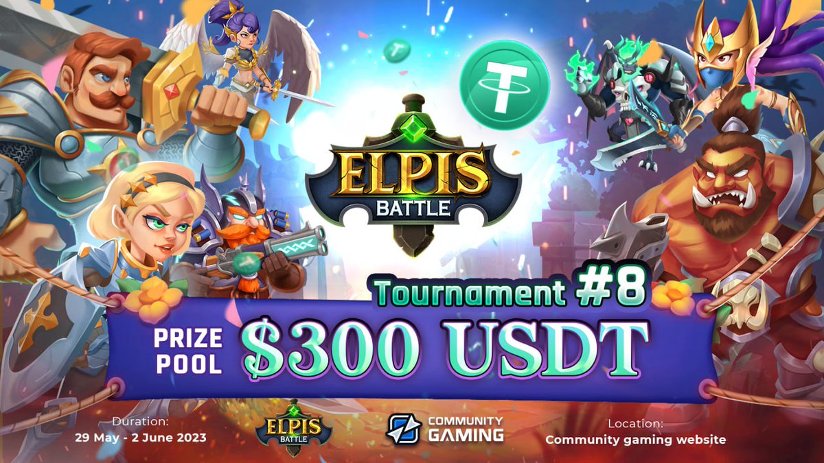 📜[PVP Tournament #8] Dear Elpisers, prepare for the next tournament! 🎮FORMAT - 16 Players. - Double Elimination Bracket, BO1 - Lower/Upper-bracket final and Grand Final is BO3. - Start Time: May 29 at 2:00 UTC. 🏆$300 USDT PRIZE POOL 👤REGISTER NOW: communitygaming.io/tournament/elp…