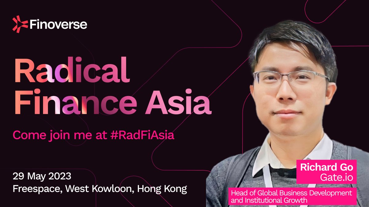 GateVIP_zh's tweet photo. Anticipation is high as we approach #RadFiAsia, an event that promises to bring together thought-leaders in the financial industry. @finoverse_ has curated an exceptional line-up of speakers for a dynamic panel discussion on the subject of
"Hong Kong’s Quest to Become the Ultimate Virtual Asset Hub".
Our Head of Global Business Development and Institutional Growth, Richard @spacetrip2018, will be participating.
📅 Date: 05/29 Monday
⏰ Time: 13:45-15:00 HKT
🎟 Register: https://t.co/s6WsCDJyKq
We invite you to join us for this exploration of the financial frontier at #RadFiAsia, presented by Finoverse. See you there!
#gateio #fintech #web3 #cryptocurrency #blockchain #Finoverse