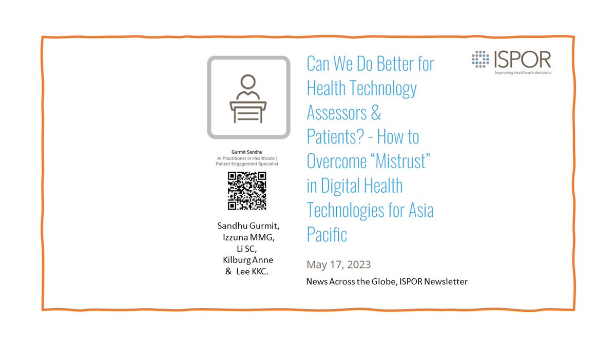 Very happy to share this ISPOR Newsletter    <a href="/Trans4m_Health/">Transform Health</a> <a href="/mathildeforslun/">Mathilde Forslund</a> <a href="/frankkumli/">Frank Kumli</a> <a href="/Alicedigitaldev/">Alice T. Liu</a>  <a href="/EthicsPolicyLab/">Health Ethics & Policy Lab</a> <a href="/IzzunaG/">Izzuna Ghazali</a>  <a href="/Birgitpower/">Birgit Bauer</a>   <a href="/HITAP_Thailand/">HITAP</a> <a href="/ChristophBenn/">Christoph Benn</a> <a href="/MaHTASMalaysia/">HTA Malaysia</a> <a href="/EuropeanAIFund/">European AI & Society Fund</a> <a href="/eupatientsforum/">European Patients' Forum</a>