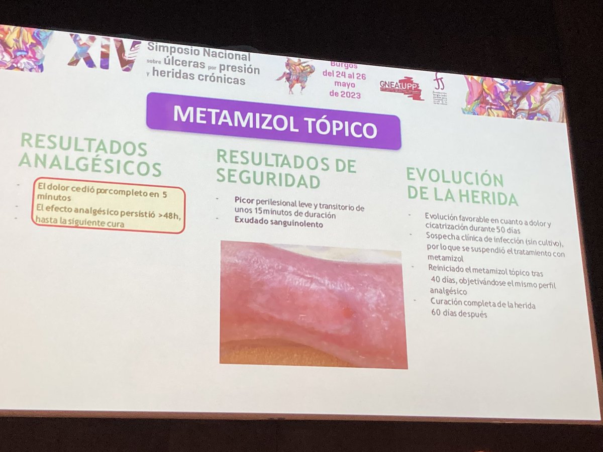 Uso de metamizol tópico en heridas