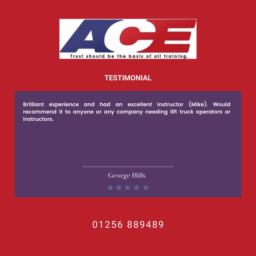 AceTrainers's tweet image. Thank you for your kind words George, we appreciate it! 🙌

#acetrainers #worktraining #training #trainers #trainingcourses #courses #materialhandling #plantequipment #healthandsafety #healthandsafetytraining #instructortraining #vehicletraining