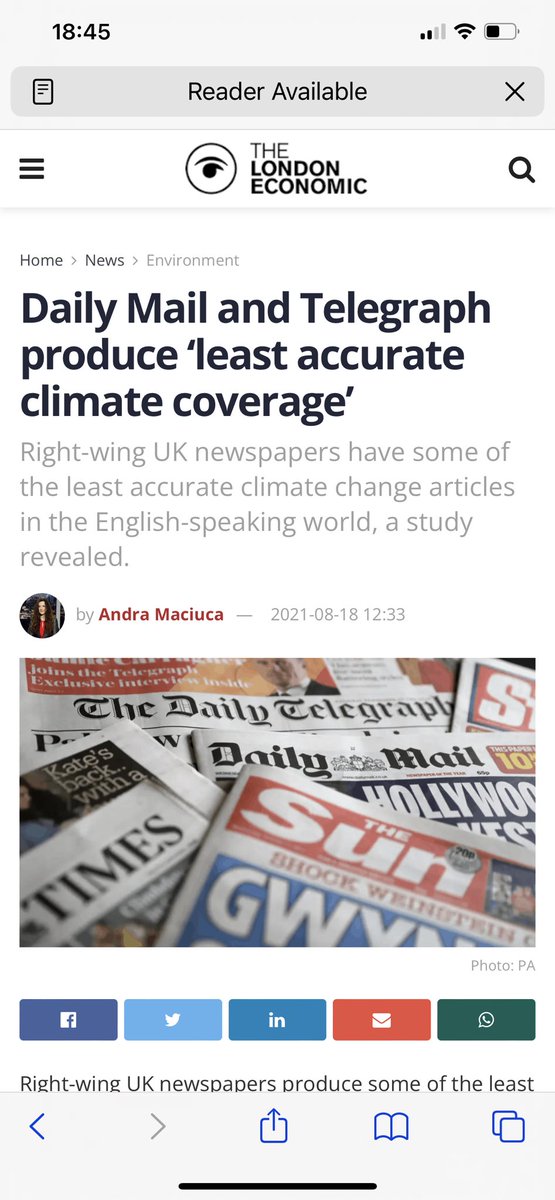 MrMatthewTodd's tweet photo. The Mail won’t also tell you that it and the Telegraph constantly misrepresent and downplay the science and threat of climate change #StopTheMail #TheMediaAreTheProblem https://t.co/TGEH8MMQR9 https://t.co/kbwAjFl6sN