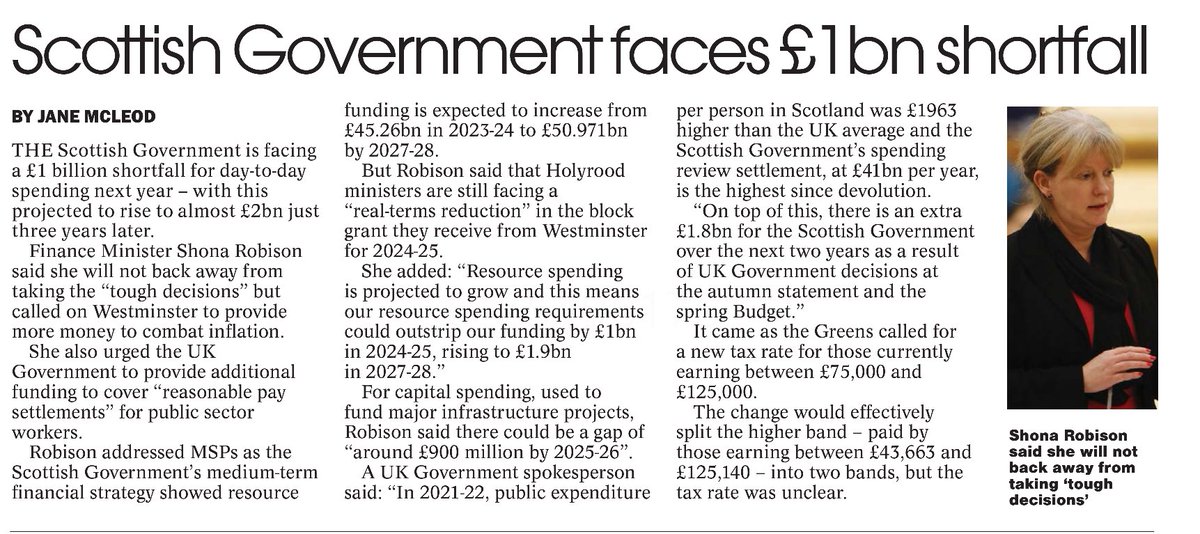 Angus Robertson has a ring-fenced £350 million for his international &amp; constitutional affairs budget. Another £20 million is being spent on a referendum that won't happen. Another £9 million on foreign embassies. Then there's the £5 million climate change reparations etc

This