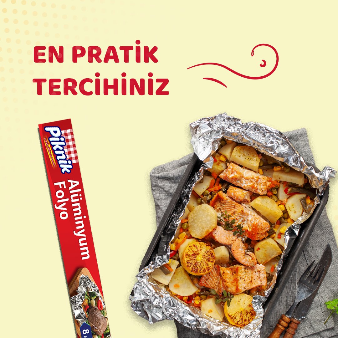 Yemeği en doğru şekilde pişirmek ve lezzetini korumak için Piknik Alüminyum Folyo en pratik tercihiniz!
üPiknik Alüminyum Folyo gıdalarınızı sararak dış etkenlerden korur.
üGıdaların, kapların şeklini kolayca alarak pratik bir kullanım sunar.

#Piknik #PratikÇözümlerSunar