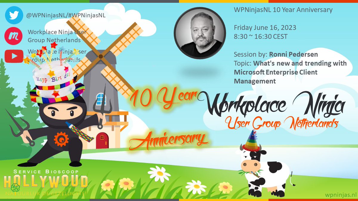 We are exited to announce the fifth speaker of our upcoming 10 Year Anniversary meetup on June 16.  

🎤<a href="/ronnipedersen/">Ronni Pedersen</a>
📷Topic: What's new and trending with Microsoft Enterprise Client Management  

Please RSVP on our meetup page here: meetup.com/wpninjasnl/eve… #WPNinjas #MSIntune