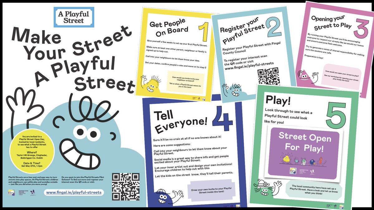 😊1-3pm TOMORROW😊

Playful Street Pilot Open Day

Taylor Hill Grange, Cloghedar, Balbriggan 

A demo of 5 steps to make your street A Playful Street!

🤝Get People On Board
✍️Register Your Playful Street
🙌Opening Your Street to Play
👋Tell Everyone
🤸‍♀️PLAY!🏃‍♀️🥏👨‍🦽🛴⚽️

1 of 2👇