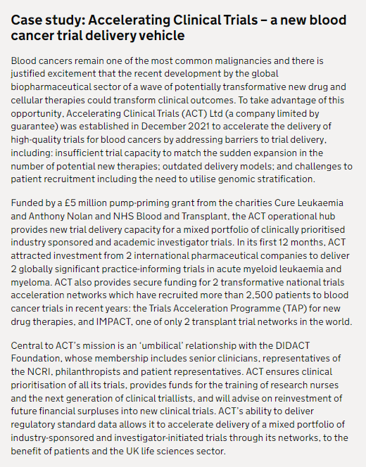 AnthonyNolan's tweet photo. 🔬📈 Delighted that @jamesosh's review of commercial clinical trials highlights our role in IMPACT and @act4patients – great examples of cross-sector collaboration to improve and expand trial delivery. https://t.co/ExfsAjRaLZ