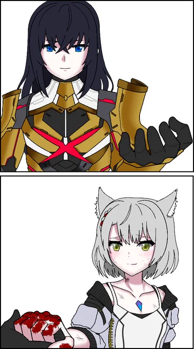 エムブレイドWIP
この前のやつを少し(=不完全)色付けしたもの。
ノア以上に牢屋の鉄格子をぶん殴りまくったことになってるから、終始拳が血塗れで痛々しくなっててスマンなミオちゃん。 