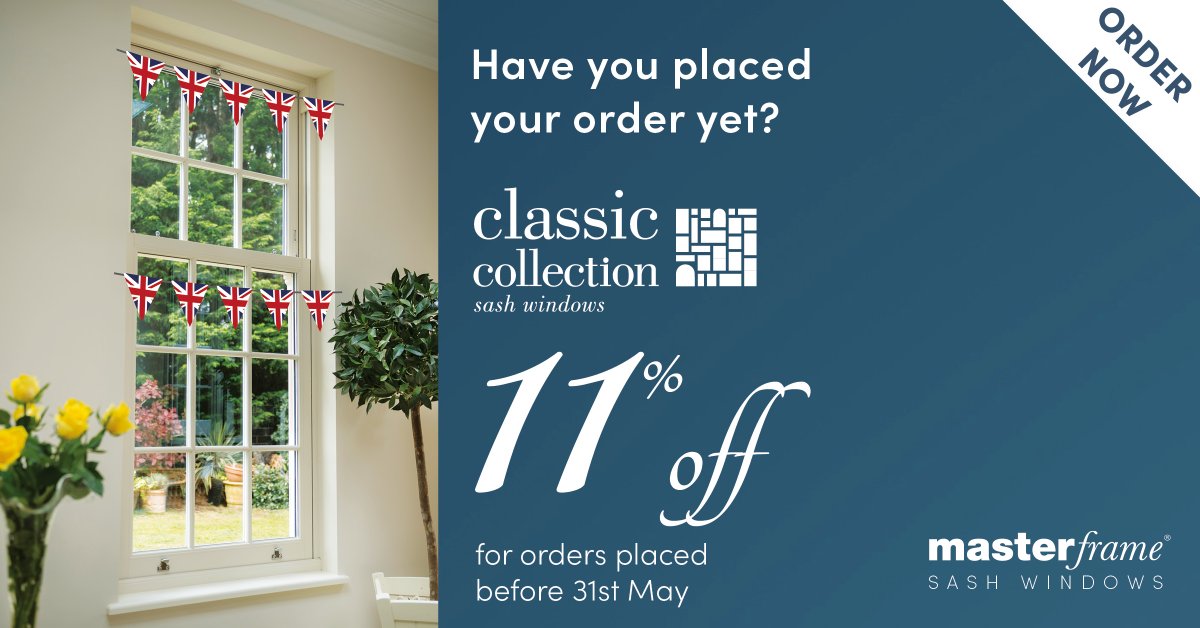 Only days left to get this special King’s Coronation  offer. Take advantage of this amazing offer for orders placed before 31st May. To find out more visit zurl.co/RXjy 

#discount #sashwindows #homeimprovement #homebuilding #windows
#kingscoronation