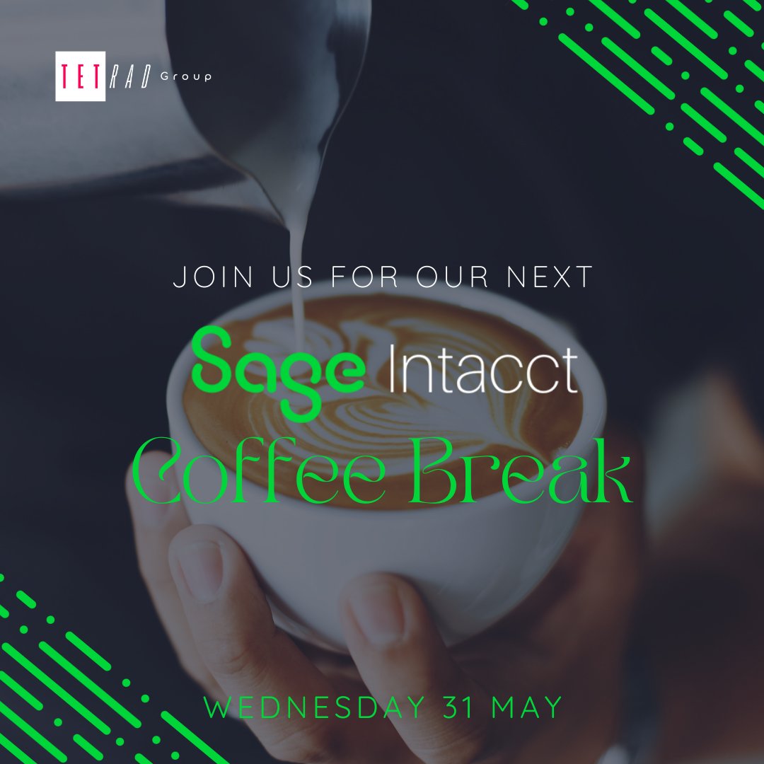 TetradIT's tweet photo. We are excited to announce our next Sage Intacct Coffee Break session! Join us on Wednesday 31 May at 10am, for a 30 minute session 

#SageIntacct #tetradgroup #freewebinar

Register here 👇

https://t.co/O3nSf0727f https://t.co/DPA4oCp5Q4