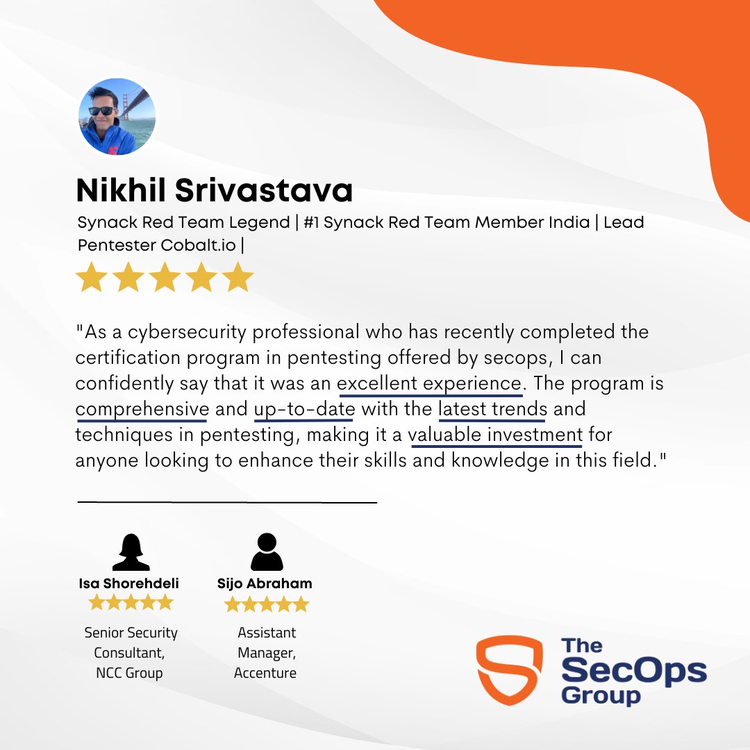 One of India's best hacker @niksthehacker  recommends our exams. 🤘 🙌 ❤️ 🚀
Invest in your skills today to gain rewards in the future.
lnkd.in/dWG39ge4