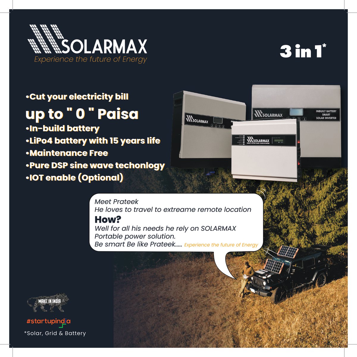 SolarMax_co_in's tweet image. "Unlock the Power of Savings! Solarmax 3in1 Solar Inverters: Reducing Your Electricity Bill to Zero Paisa!"

TIME TO GO SOLAR

To get a quotation call us @ 09355840381

#solarpower #inbuilt  #saveenvironment  #portableinverter #sustainability #energysaving #savefuture #savemoney