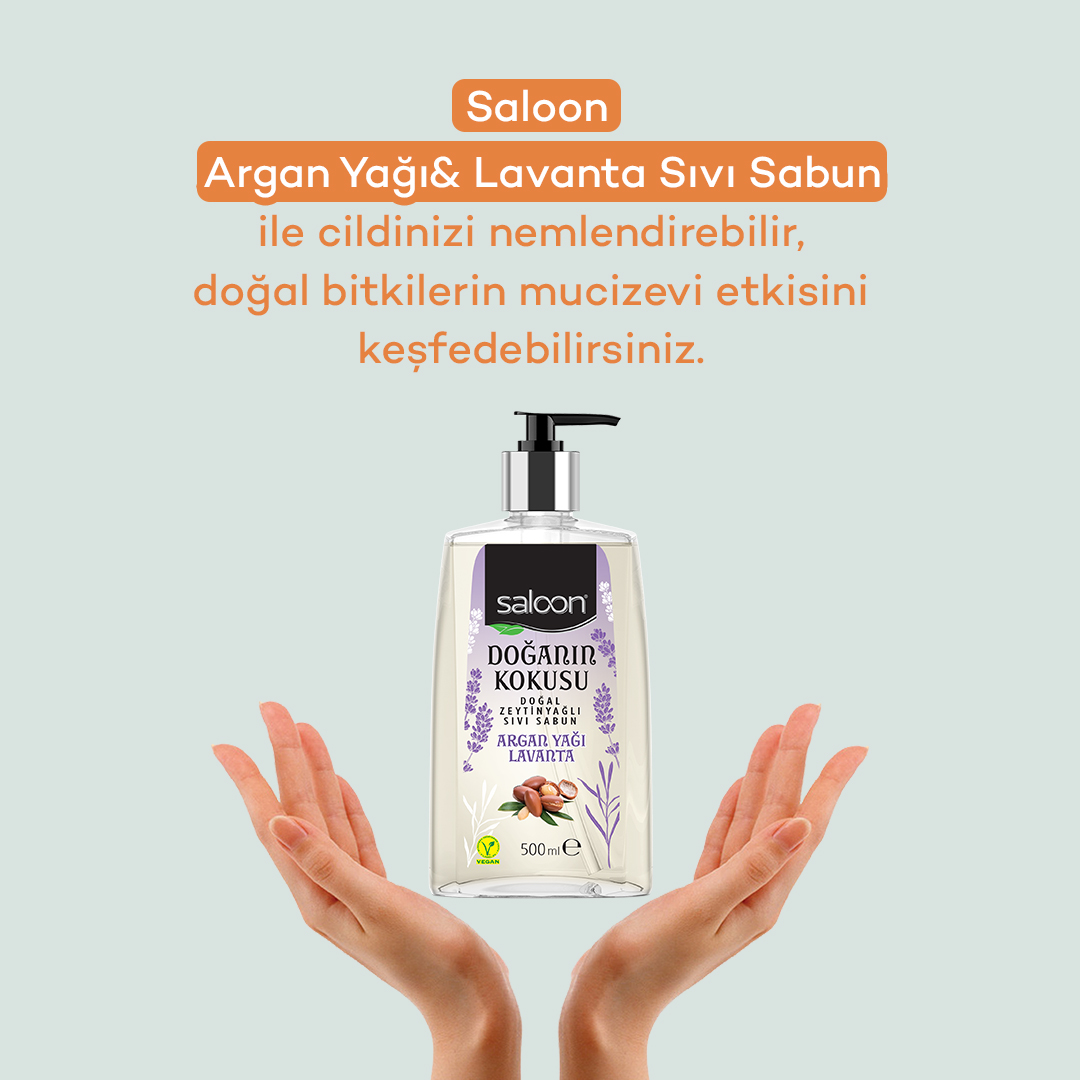 Lavantanın sakinleştirici etkisini keşfetmek için Saloon Argan Yağı&amp;Lavanta Sıvı Sabun’udeneyebilirsiniz.

#Saloon #DoğanınSanatınıKeşfet #Sabun