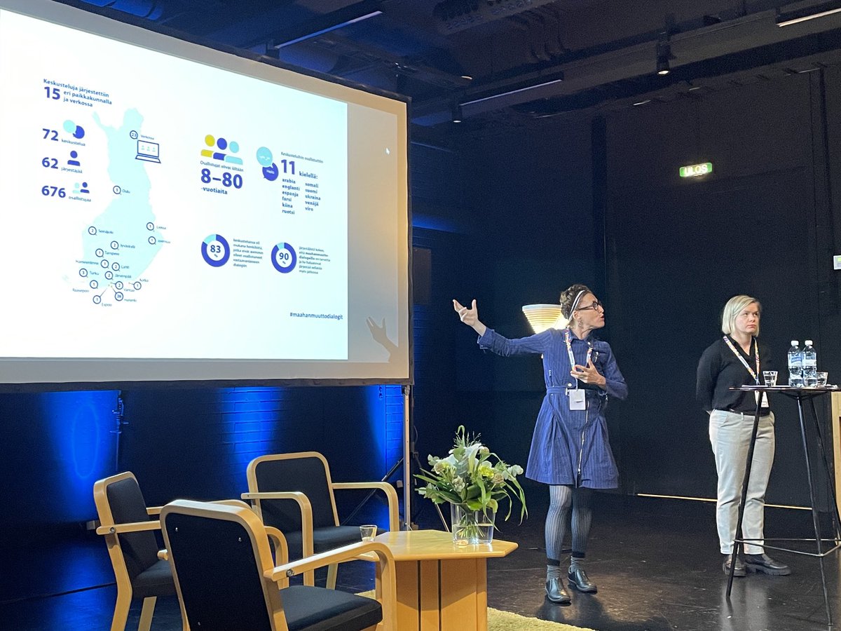 Sisäinen turvallisuus (@sisainenturvall) on Twitter photo <a href="/Salgado/">Mariana Salgado</a> ja @AnnaRundgren maahanmuuttodialogi demokratiaa vahvistamassa. Dialogi tuottaa molemminpuolista kuuntelua ja uutta ymmärrystä sellaisten tahojen kokemuksista joita viranomaiset eivät muuten usein kohtaa. <a href="/Sisaministerio/">Sisäministeriö</a> #turvallisuustapahtuma2023 <a href="/Salgado/">Mariana Salgado</a> ja @AnnaRundgren maahanmuuttodialogi demokratiaa vahvistamassa. Dialogi tuottaa molemminpuolista kuuntelua ja uutta ymmärrystä sellaisten tahojen kokemuksista joita viranomaiset eivät muuten usein kohtaa. <a href="/Sisaministerio/">Sisäministeriö</a> #turvallisuustapahtuma2023