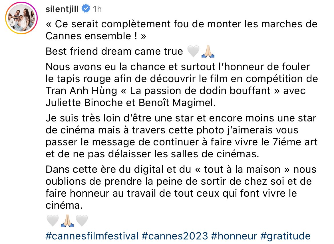 tournecoeur's tweet photo. Enfin une « influenceuse » qui parle du film qu’elle a vu à Cannes et qui parle du cinéma. 🙏🏻🤍 https://t.co/wAnSzgcoPB