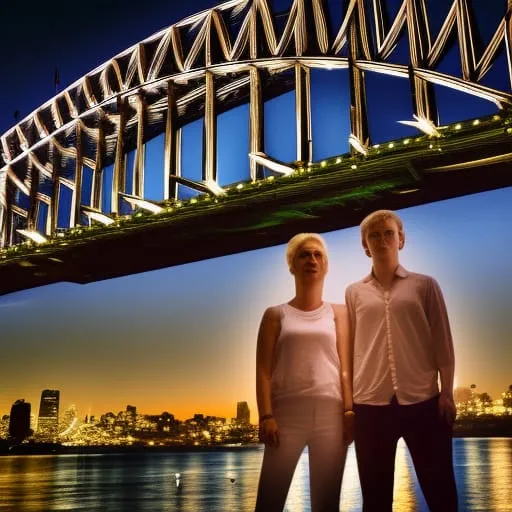 gingerrobot's tweet image. #Yikes 
 #WePrompt 
Attempting to make a picture of myself and my son with @NightCafe for my #VividSydney2023 vids.  creator.nightcafe.studio/creation/95XzP…