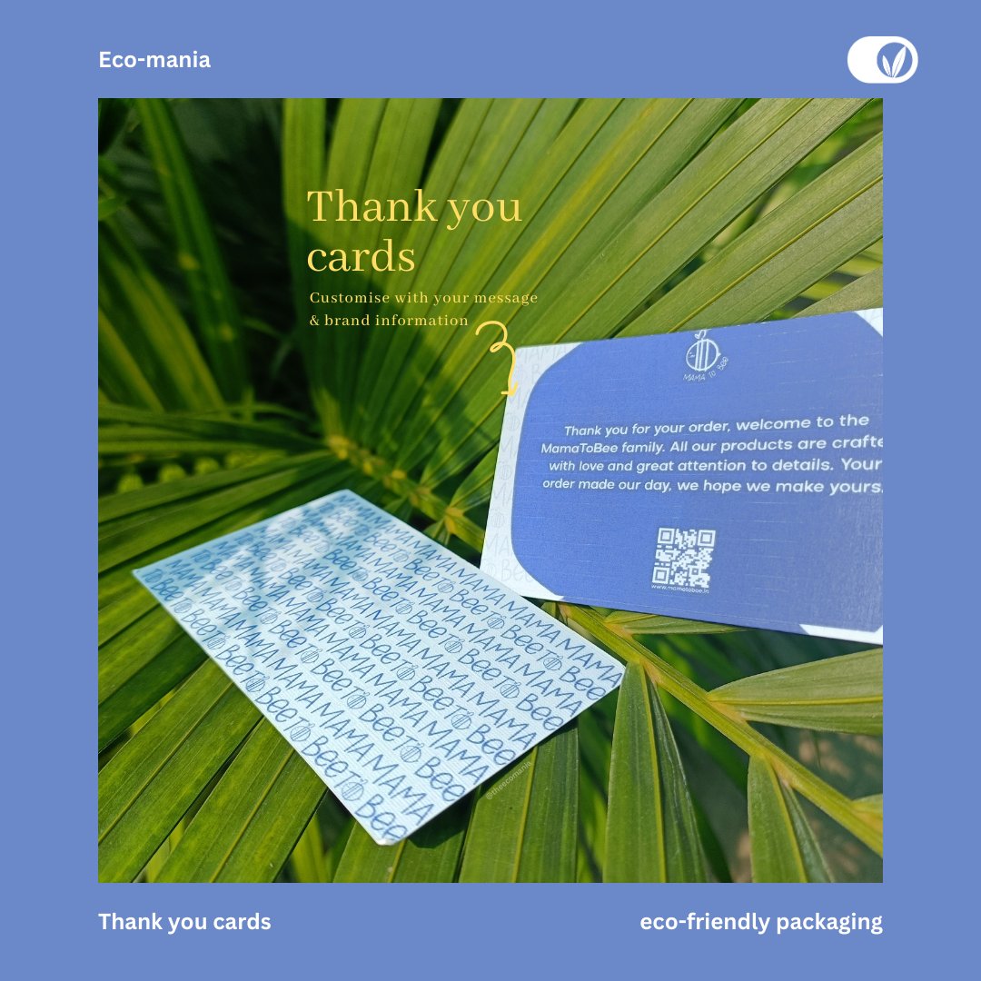 Customise your thankyou cards with your logo, colors, brand information & a sweet message to your customers ☺️🌱
 
#ecofriendly #sustainable #packaging  #thankyoucards  #ecommerce #shipping #packagingsolutions  #plasticfree #saynotoplastic #smallbusiness #packaging #noplastic