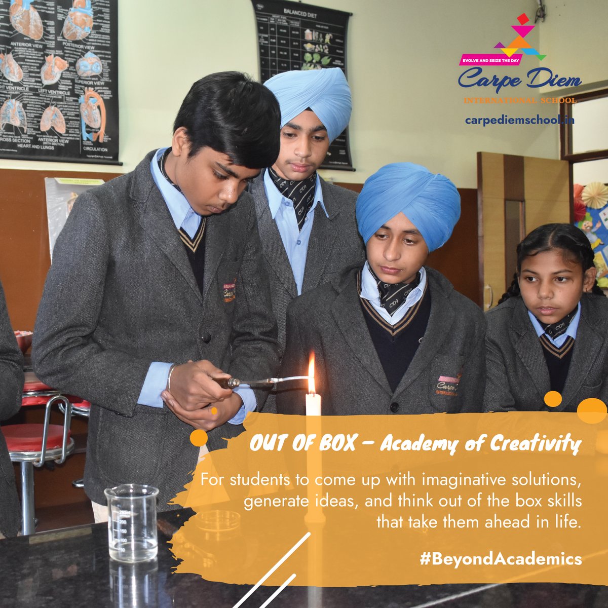We empower our students to generate imaginative solutions, think outside the box and develop skills that will take them beyond academics🎓

#BeyondAcademics #CarpeDiemInternationalSchool #CBSESchoolInRajpura #SmartSchool #Education #School #SchoolLife #Learning