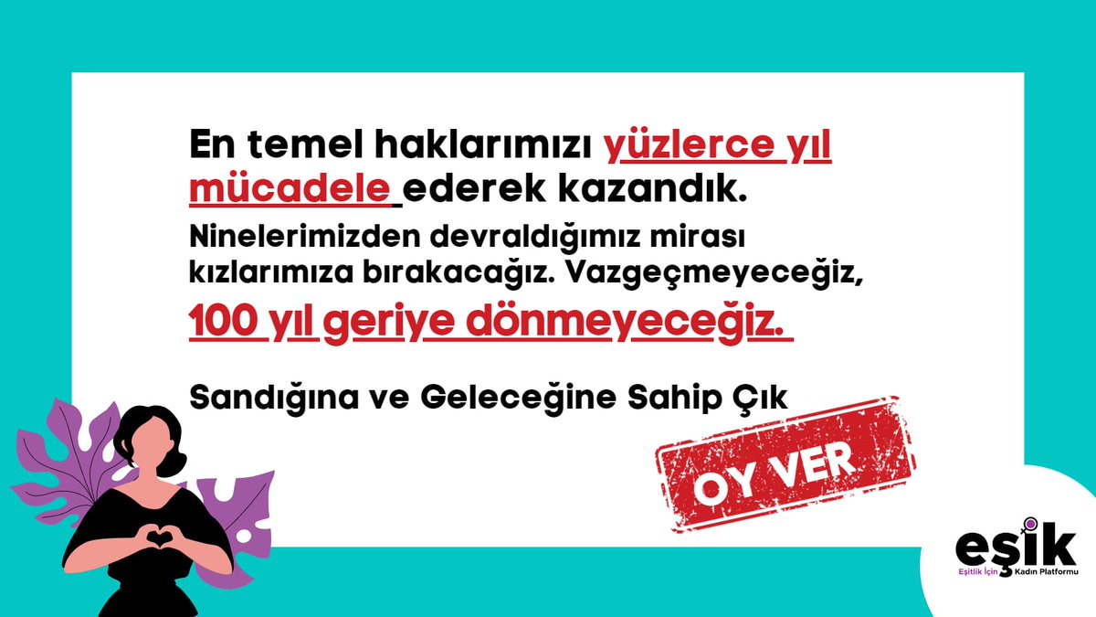 perihanocal62's tweet photo. En temel haklarımızı yüzlerce yıl mücadele ederek kazandık.Ninelerimizden devraldığımız mirası kızlarımıza bırakacağız.Vazgeçmeyeceğiz.
#yüzyılgeriyedönmeyeceğiz
#sandığınageleceğinesahipçık https://t.co/ollEIfkm6D