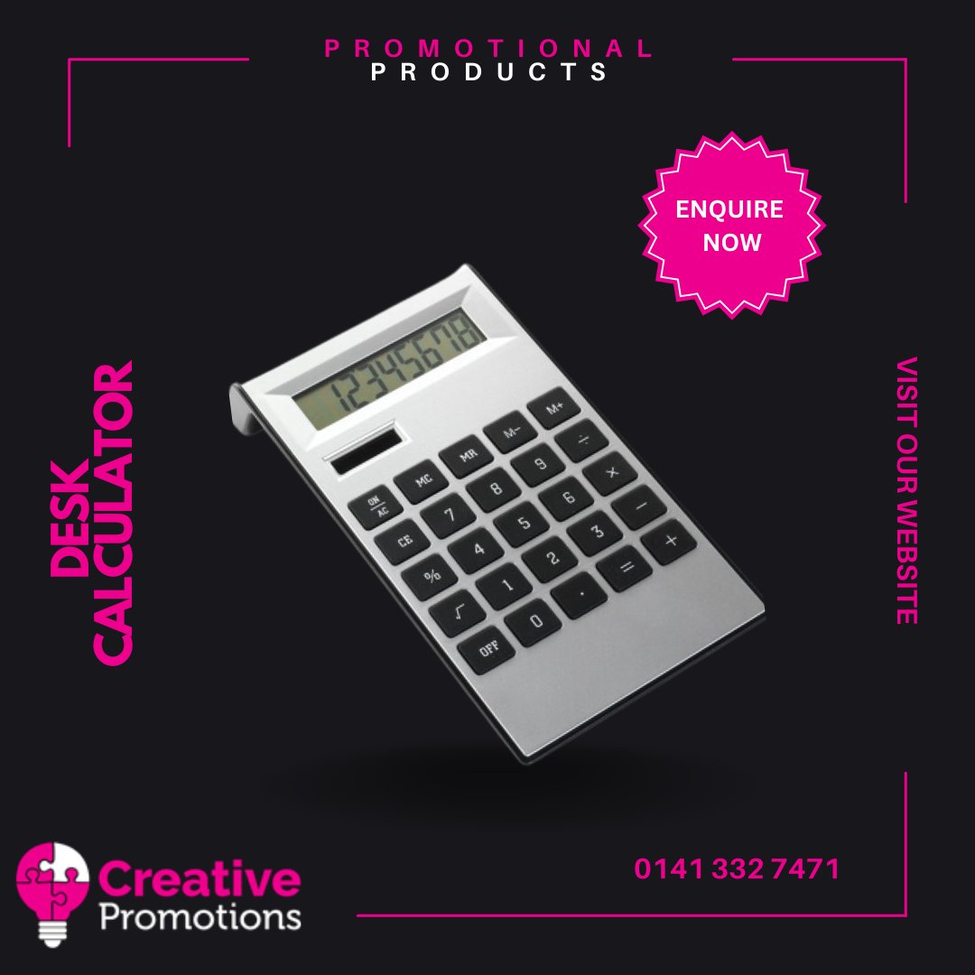 creativepromouk's tweet photo. Part 3 of our #Calculator series, where we'll be sharing our range of top quality #office #desk calculators.
ENQUIRE HERE:ย https://t.co/WE2Q9tlgaV
#CreativePromotions #PromotionalGitfs #PersonalisedGifts #PocketGifts #Clothing #BespokeClothing #PrintServices #Keyrings #Magnets https://t.co/wuhmx4rlWb