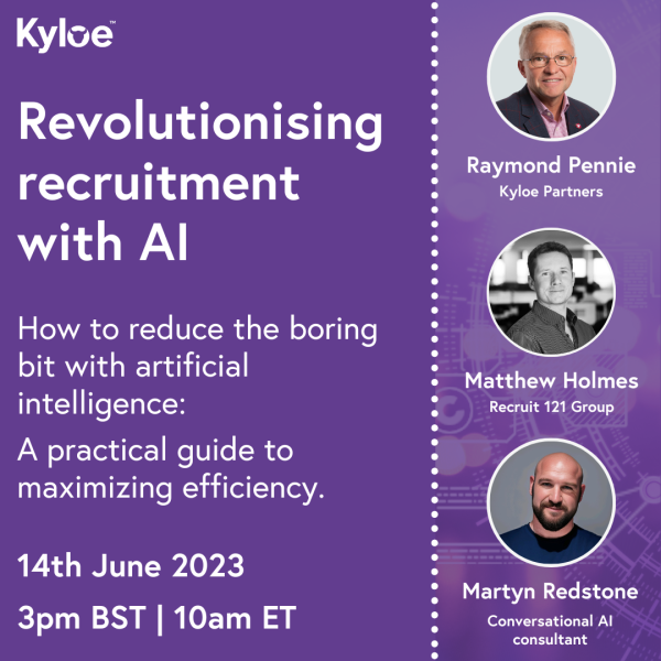 JoeJTanner's tweet photo. Webinar: Revolutionising recruitment with AI - reducing the boring bit using artificial intelligence

📅 14th June  ⏰  3pm BST | 10am ET 

🚀 AI is revolutionising industries across the board, and recruitment is no exception! In today's ultra-competitive job market, staying ... https://t.co/mvJ7F1zyD8