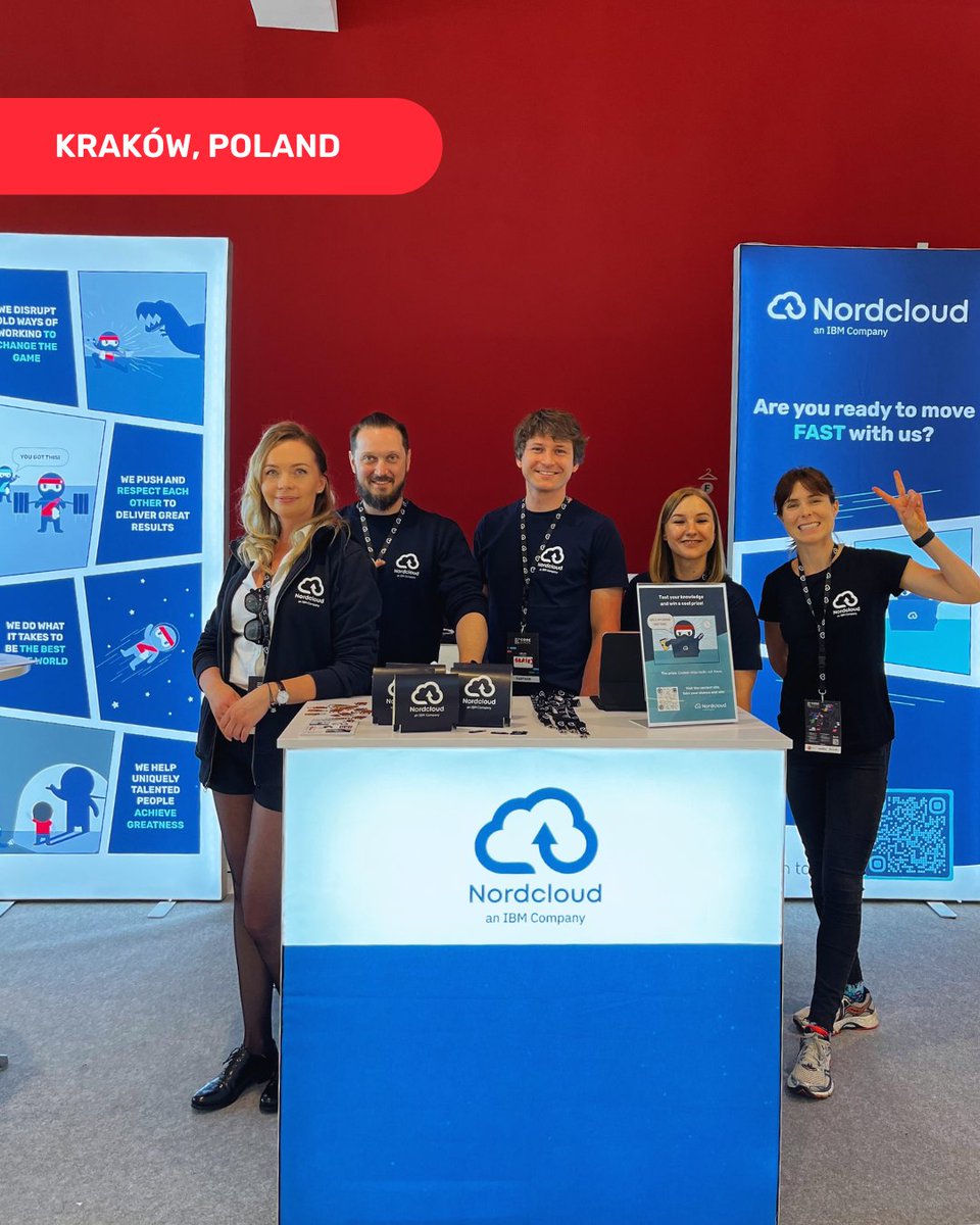 NordcloudHQ's tweet photo. Another fantastic event added to our repertoire 🌟 

Didn't get a chance to attend? Feel free to drop us a line and let's talk about all things #cloud: https://t.co/cbr2BQvE3m

Here's a sneak peak at what we've been up to these two days 👇

#cloudarchitect  #codeeurope23 #krakow https://t.co/iKEBudQZRD