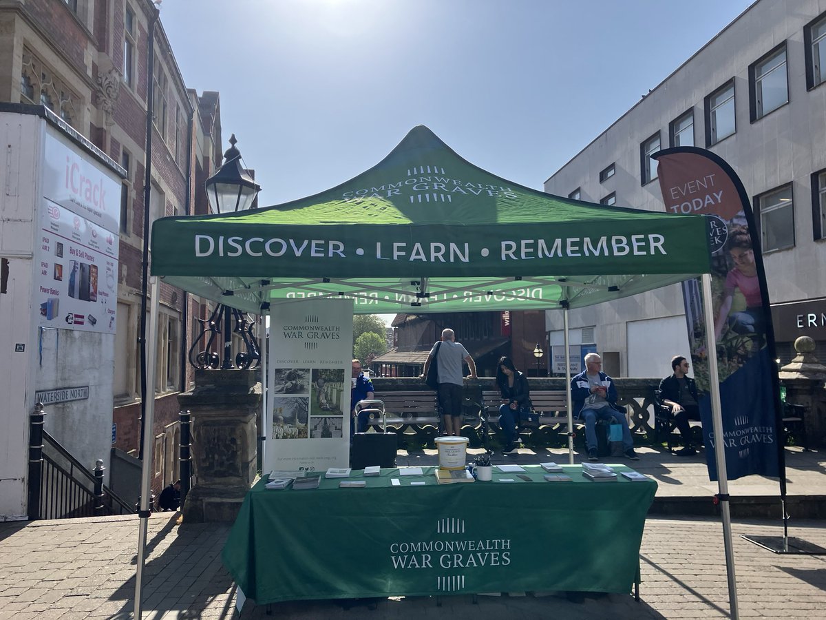 Good morning from Lincoln! We’re here in the city to share more about the work of @CWGC this #WarGravesWeek. If you’re in the area, why not pop to our stand and say hello!
