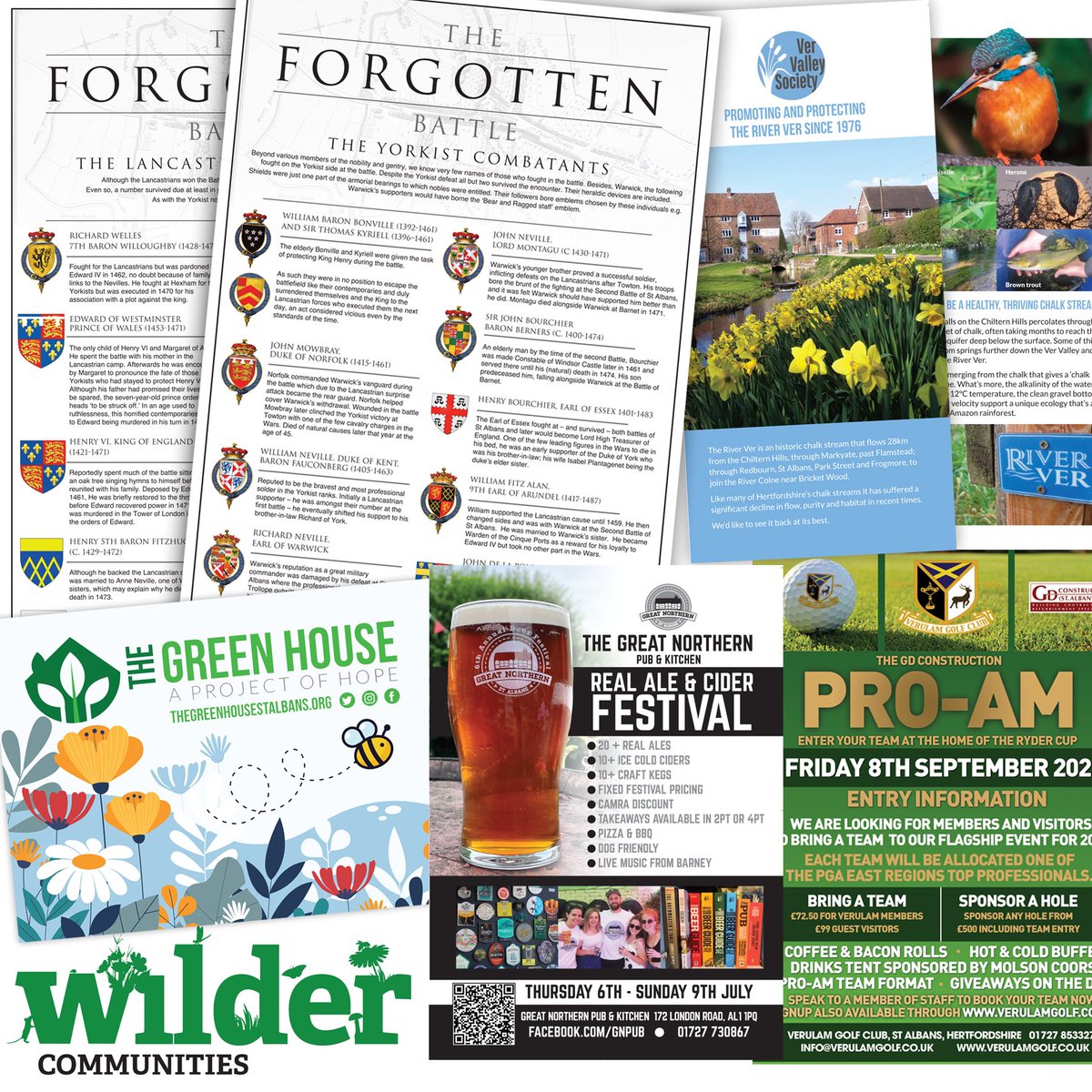 Museum exhibitions, golf tournaments, beer festivals and wildlife events. Just a small sample of the work we’ve been involved with over the last month or so. Diversity within design is key.🔥 Is it time to #IgniteYourDesign with Ember? 🧡 #advertising #graphicdesign #stalbans