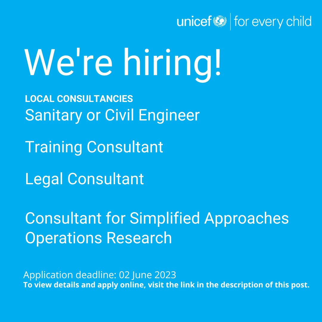 📌Join us!
Visit unicef.org/philippines/wo… for more details.

#jobvacancies #jobs #careers

@UNICEFcareers  @UNJobList  @UNjobs