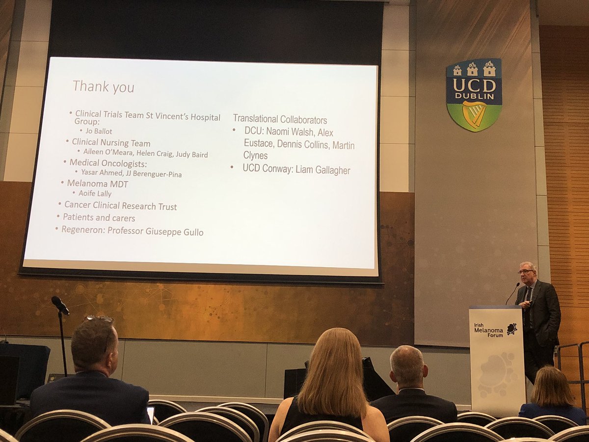 Great talk by @ProfJohnCrown on Phase 1 study of fianlimab, a human lymphocyte activation gene-3 (LAG-3) monoclonal antibody, in combination with cemiplimab in advanced melanoma @irishmelanoma