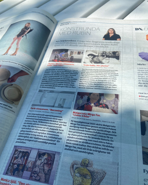 Några planer i morgon? DN:s konstredaktör #BirgittaRubin tipsar om sex utställningar i Stockholm, bland annat "Livets trådar" med verk av den polsk-romska konstnären Małgorzata Mirga-Tas. Se den hos oss, öppet kl 12-16, med visning kl. 13. Fri entré! levandehistoria.se