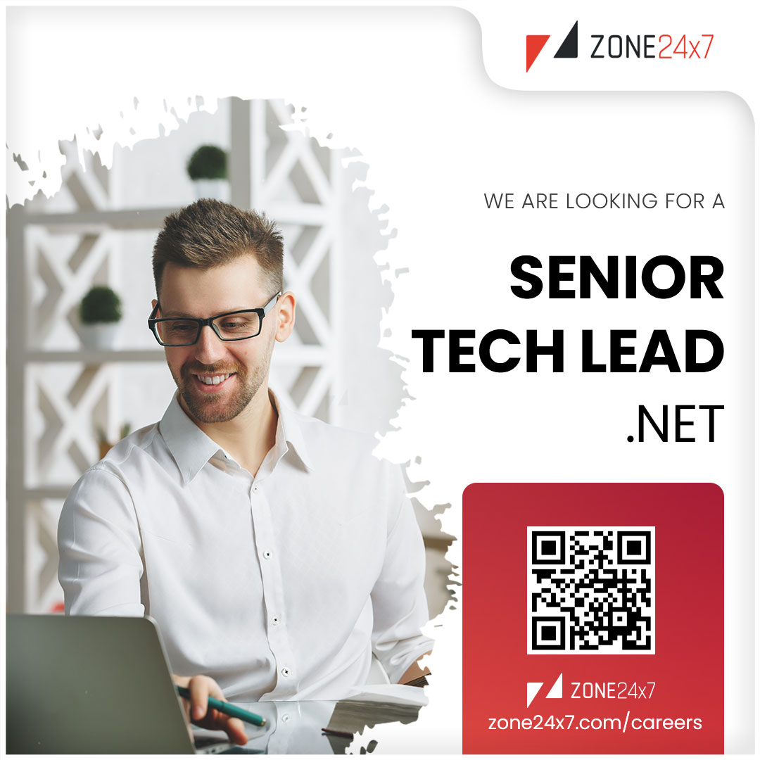 Zone24x7's tweet image. Are you an experienced Senior Tech Lead specializing in .Net?
Join us: zone24x7.com/careers/senior…
#Zone24x7 #bestengineeringtalent #softwaredeveloperjob #SoftwareEngineer #techlead #dotnetjobs #jobhunt #vacancy #Careers #jobsearch #HIRINGNOW #jobseekers #jobchange