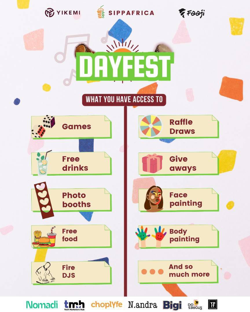 YikemiE's tweet photo. It’s happening tomorrow guys!
How excited are you? Tickets are still up for grabs.
Will you be attending #dayfest
Come join us tomorrow 😍🥳
I am turning up for this event, you should too🥳
Ticket: https://t.co/LR7GywsSUw https://t.co/9ea5s6ApmK