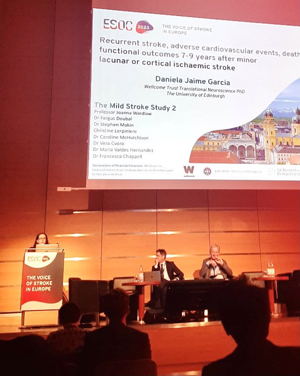 It was such a thrill and privilege to present our results from a 9-year longitudinal study on outcomes of mild lacunar and cortical stroke at #ESOC2023! Mild stroke can have life-altering impacts on patient quality of life that are far-reaching and persist for long after stroke.