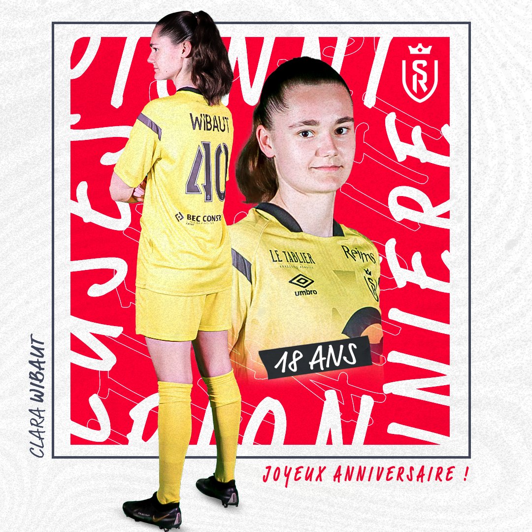 StadeDeReims's tweet image. Le cap de la majorité pour Clara Wibaut ! 🎂

Notre jeune gardienne rémoise souffle sa 1️⃣8️⃣ème bougie en ce jour de match 🥳

𝙅𝙤𝙮𝙚𝙪𝙭 𝙖𝙣𝙣𝙞𝙫𝙚𝙧𝙨𝙖𝙞𝙧𝙚 𝘾𝙡𝙖𝙧𝙖 ! 

#TeamSDR #PionnièresEtAmbitieuses