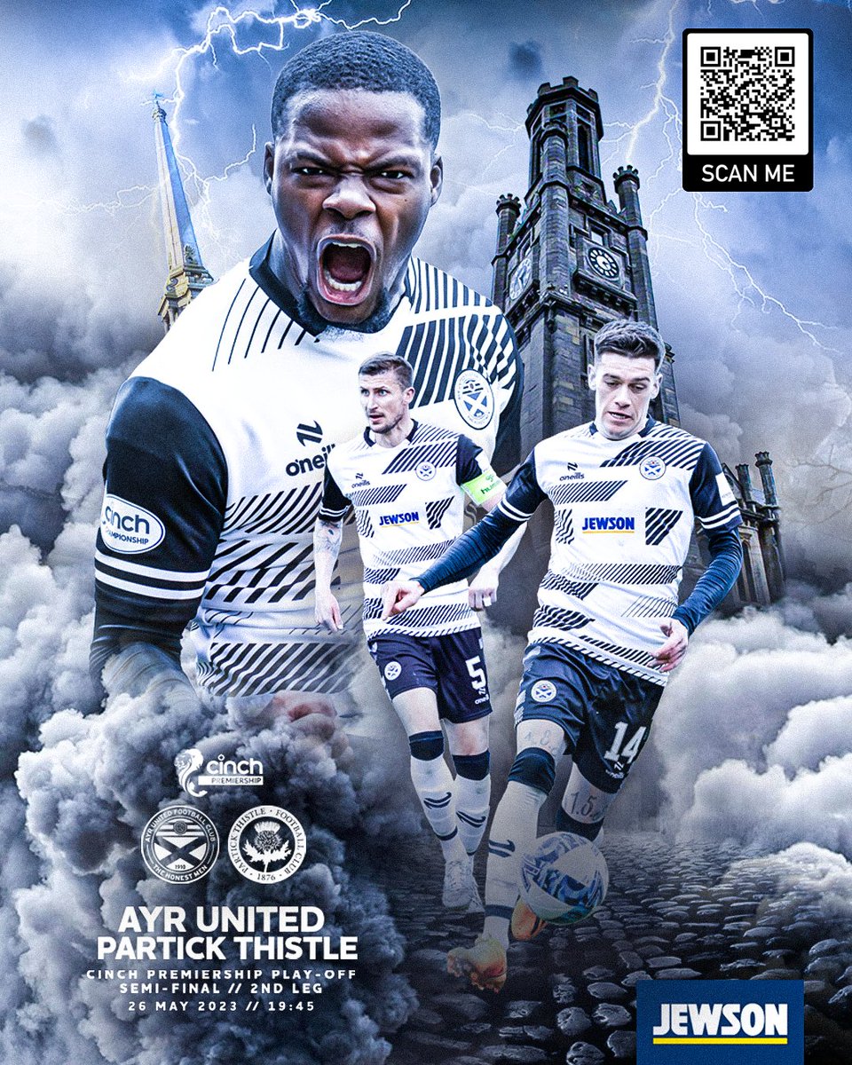 🏁𝗠𝗔𝗧𝗖𝗛𝗗𝗔𝗬 🏁

🆚 <a href="/PartickThistle/">Partick Thistle FC</a> 
🏆 cinch Premiership Pay-Offs
2️⃣ Semi-Final 2nd Leg
📍 Somerset Park
⌚ 19:45 (BST)
🎟️ ayrunitedfc.co.uk/match-tickets

🎨 <a href="/caldoesdesigns/">Calum Davidson 🎨</a>