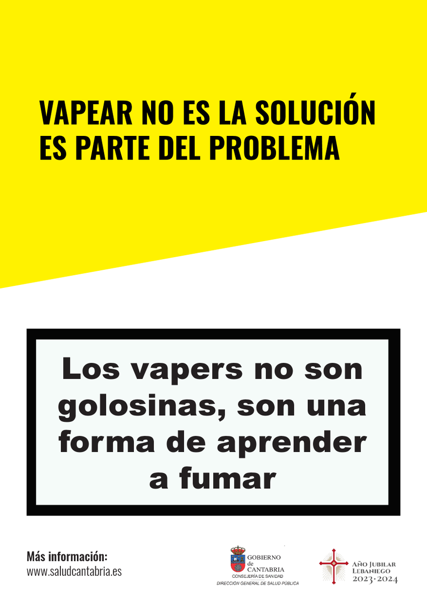 ✅Sabes por qué los vapers parecen golosinas ⚠️❓
📌La industria usa sabores y diseños como reclamo
📌Líquidos, aparentemente sin nicotina, tienen pequeñas cantidades que hacen engancharse sin darse cuenta
📌Son fáciles de conseguir, aunque su venta está prohibida a menores ⛔️🧒